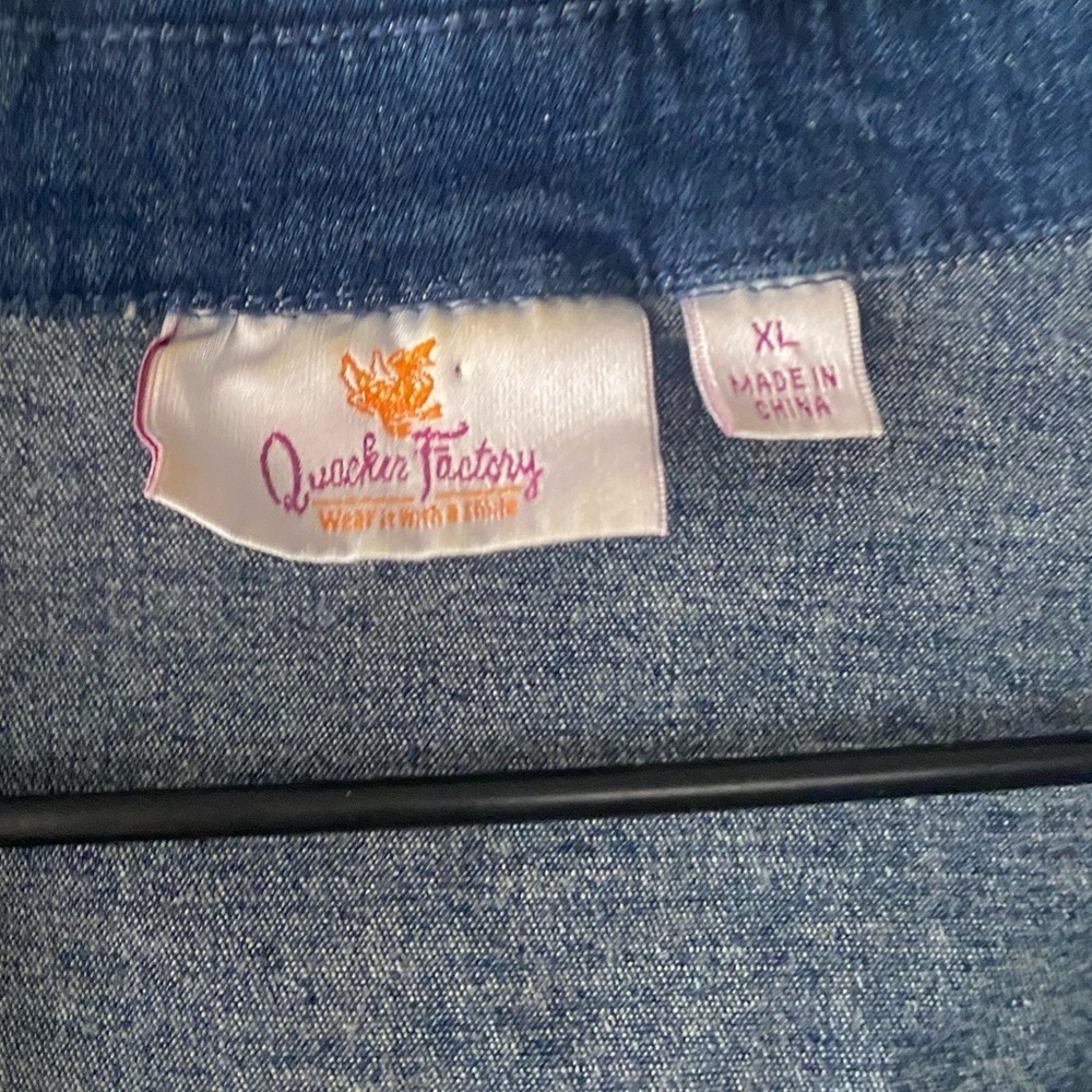 Quacker Factory Beaded Denim Jean Jacket Women’s Plus Size 1X Button Down Coat - Picture 6 of 10